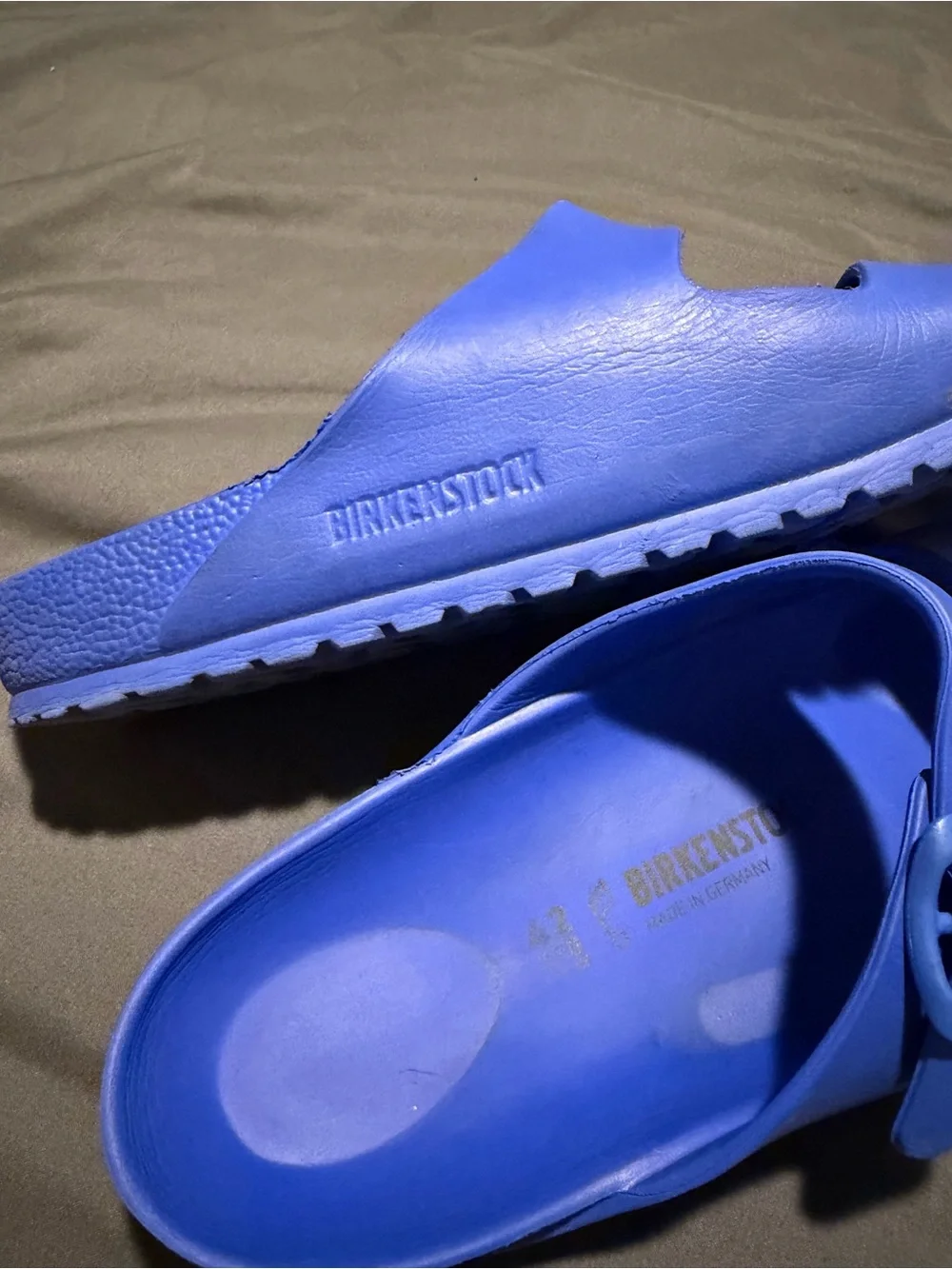 Birkenstock Arizona Essentials Men's Blue Dual-Strap Slide Sandals